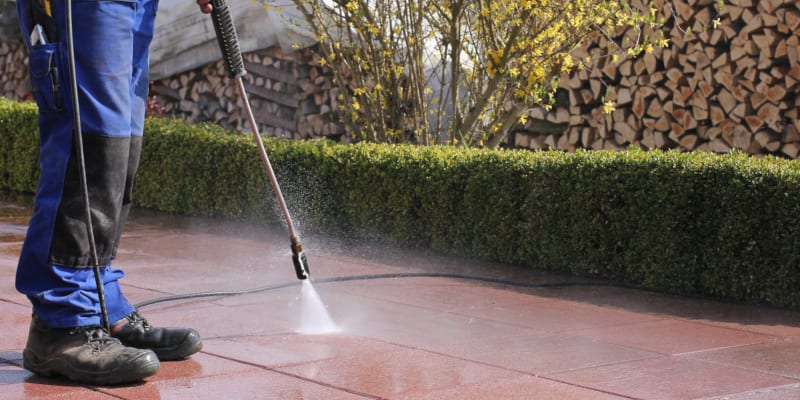 Pressure washing is using a high-powered hose 